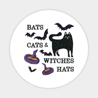 Bats, Cats & Witch Hats Magnet